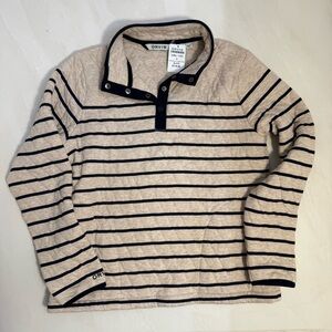 Orvis Quilted Stripe Snap Neck Pullover Size Small NWT